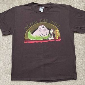 Vintage Star Wars Family Guy Peter the Hutt Adult Medium Brown T Shirt 2000s